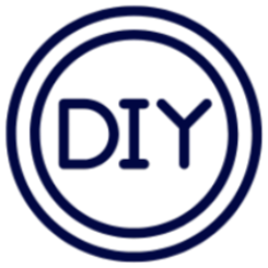DIY logo with 'DIY' text inside a circular border on a white background