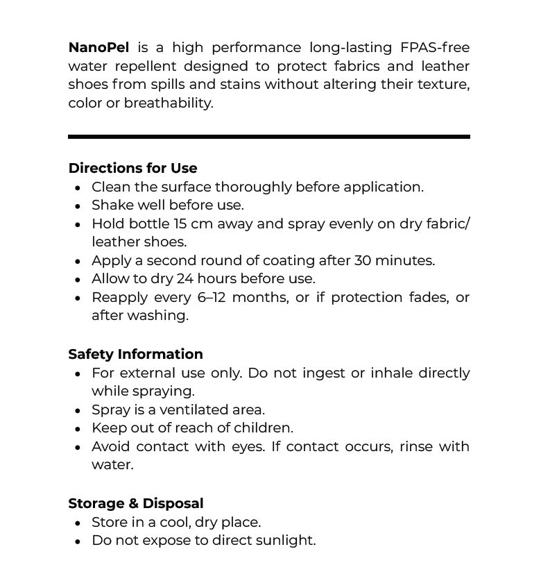 Shoes & Bags Water Repellent